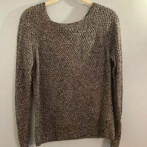 Gray crew neck with zipper accent